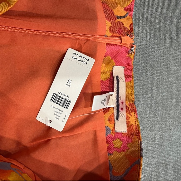 Anthropologie Hutch Floral Mini Skirt in Vibrant Pink and Orange Colors M - Picture 3 of 6